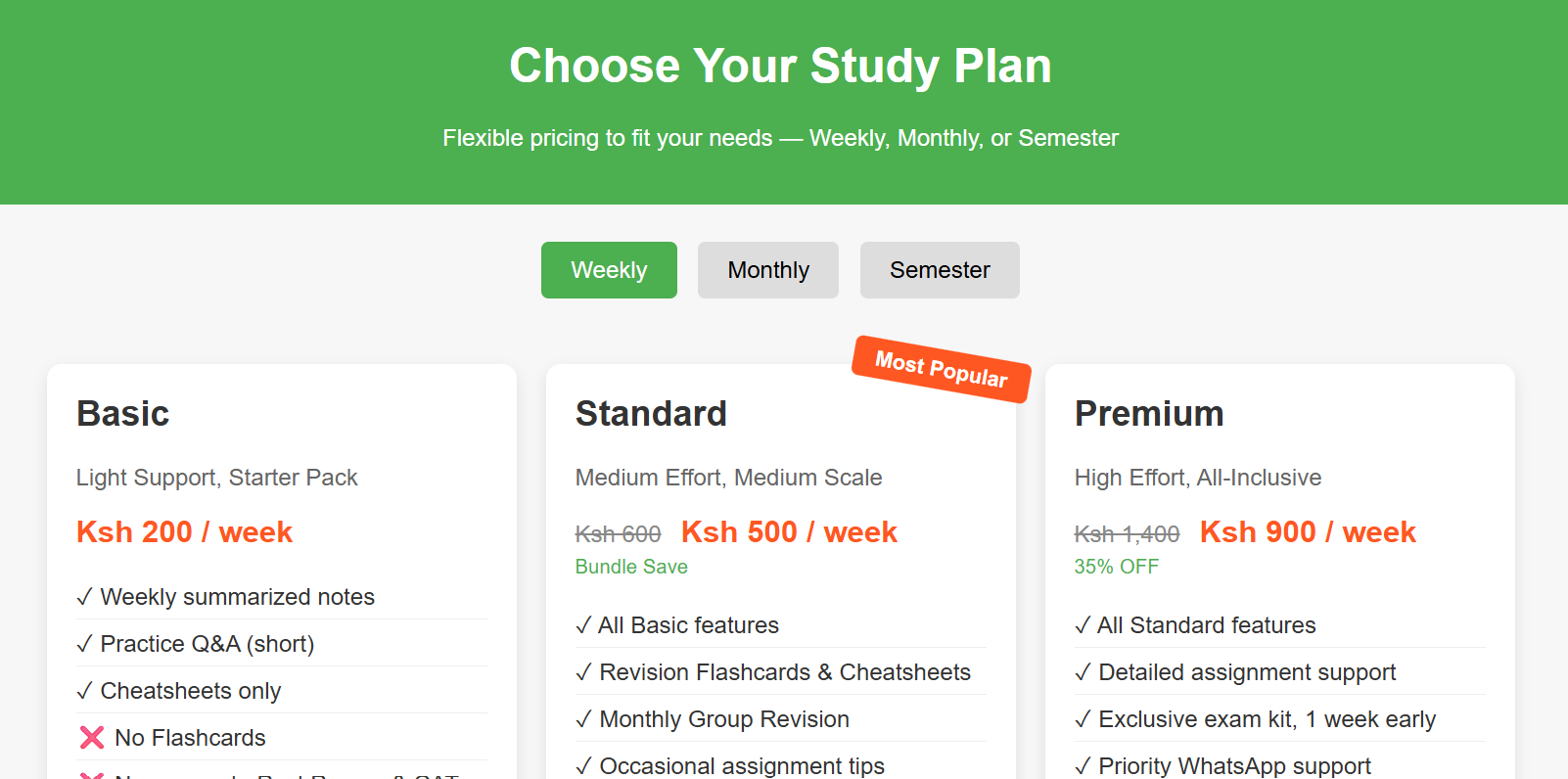 Pricing Plans Preview
